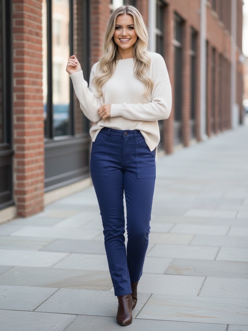 Gucci Navy Straight-Leg  48 Riding
